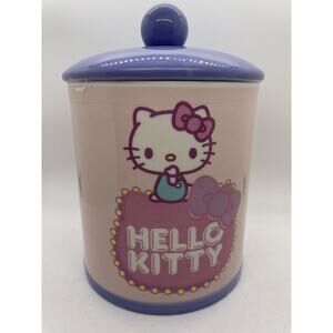 Pink & Purple Sanrio Hello Kitty Cookie Jar w/Purple Lid - New, Unused